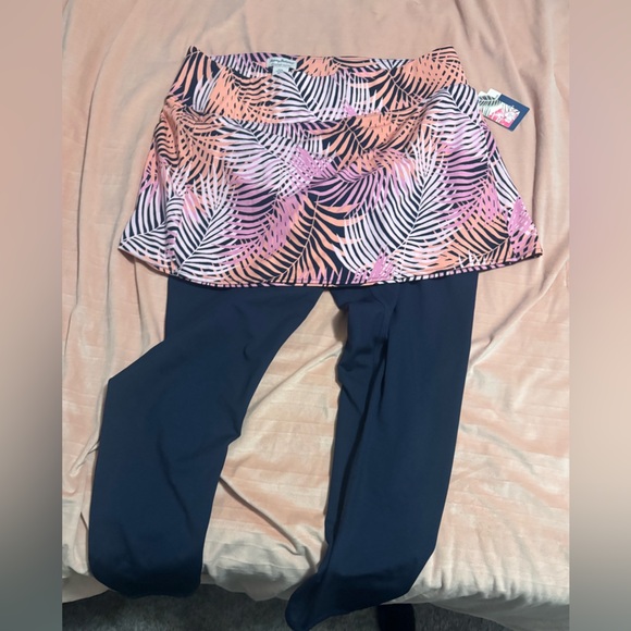 Tommy Bahama Everyday Active Skirted Leggings Women’s XL Tropical Print - Picture 1 of 4